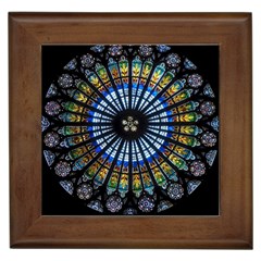 Stained Glass Rose Window In France s Strasbourg Cathedral Framed Tile