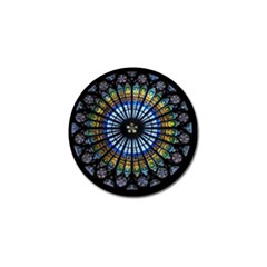 Stained Glass Rose Window In France s Strasbourg Cathedral Golf Ball Marker by Ket1n9