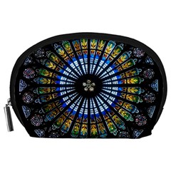 Stained Glass Rose Window In France s Strasbourg Cathedral Accessory Pouch (large) by Ket1n9