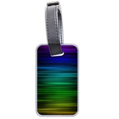 Blue And Green Lines Luggage Tag (two Sides) by Ket1n9