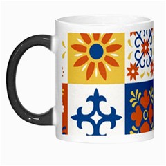 Mexican Talavera Pattern Ceramic Tiles With Flower Leaves Bird Ornaments Traditional Majolica Style Morph Mug by Ket1n9