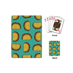 Taco Drawing Background Mexican Fast Food Pattern Playing Cards Single Design (mini) by Ket1n9