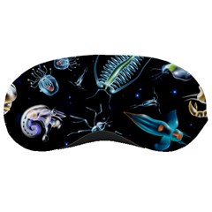 Colorful Abstract Pattern Consisting Glowing Lights Luminescent Images Marine Plankton Dark Backgrou Sleep Mask by Ket1n9