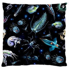 Colorful Abstract Pattern Consisting Glowing Lights Luminescent Images Marine Plankton Dark Backgrou Standard Premium Plush Fleece Cushion Case (one Side) by Ket1n9