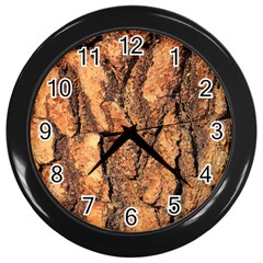Bark Texture Wood Large Rough Red Wood Outside California Wall Clock (black) by Ket1n9