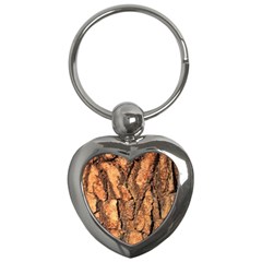 Bark Texture Wood Large Rough Red Wood Outside California Key Chain (heart) by Ket1n9