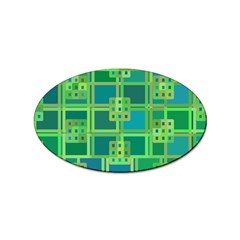 Green Abstract Geometric Sticker (oval) by Ket1n9