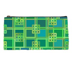 Green Abstract Geometric Pencil Case