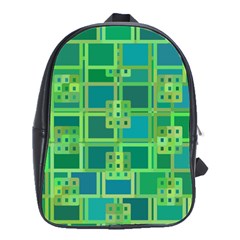 Green Abstract Geometric School Bag (large) by Ket1n9