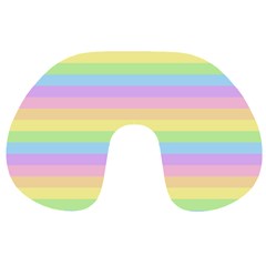 Cute Pastel Rainbow Stripes Travel Neck Pillow