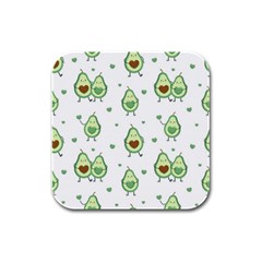 Cute Seamless Pattern With Avocado Lovers Rubber Square Coaster (4 Pack) by Ket1n9