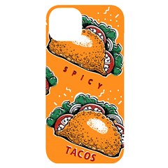 Seamless Pattern With Taco Iphone 14 Plus Black Uv Print Case by Ket1n9