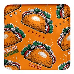 Seamless Pattern With Taco Square Glass Fridge Magnet (4 Pack) by Ket1n9