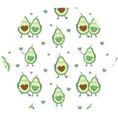 Cute Seamless Pattern With Avocado Lovers Wooden Puzzle Hexagon