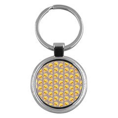 Yellow Mushroom Pattern Key Chain (round) by Ket1n9