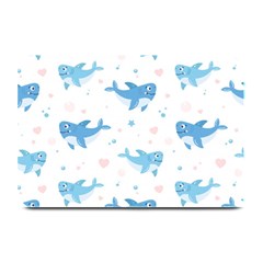 Seamless Pattern With Cute Sharks Hearts Plate Mats