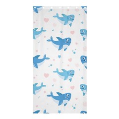 Seamless Pattern With Cute Sharks Hearts Shower Curtain 36  x 72  (Stall) 