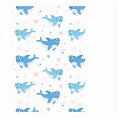 Seamless Pattern With Cute Sharks Hearts Small Garden Flag (Two Sides)