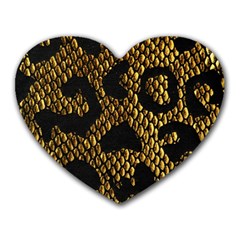 Metallic Snake Skin Pattern Heart Mousepad by Ket1n9