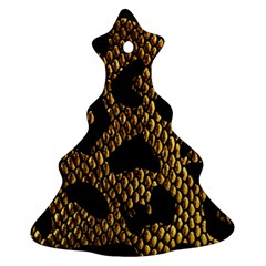 Metallic Snake Skin Pattern Christmas Tree Ornament (two Sides) by Ket1n9