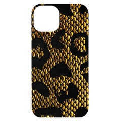 Metallic Snake Skin Pattern Iphone 14 Black Uv Print Case by Ket1n9