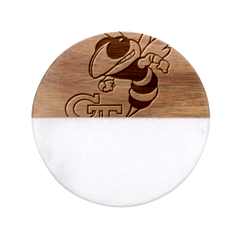 Georgia Institute Of Technology Ga Tech Classic Marble Wood Coaster (round)  by Ket1n9