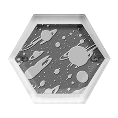 Space Galaxy Planet Universe Stars Night Fantasy Hexagon Wood Jewelry Box