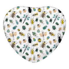 Insect Animal Pattern Heart Glass Fridge Magnet (4 Pack) by Ket1n9