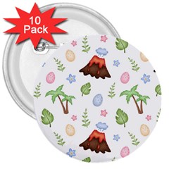 Cute Palm Volcano Seamless Pattern 3  Buttons (10 Pack)  by Ket1n9