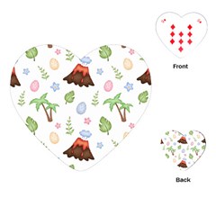 Cute Palm Volcano Seamless Pattern Playing Cards Single Design (heart) by Ket1n9