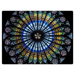 Stained Glass Rose Window In France s Strasbourg Cathedral Premium Plush Fleece Blanket (extra Small) by Ket1n9