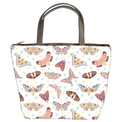 Pattern With Butterflies Moths Bucket Bag by Ket1n9