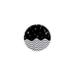 Black And White Waves And Stars Abstract Backdrop Clipart 1  Mini Buttons