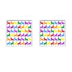 Colorful Horse Background Wallpaper Cufflinks (square)