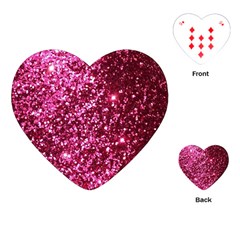 Pink Glitter Playing Cards Single Design (heart)