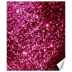 Pink Glitter Canvas 8  X 10 