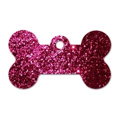 Pink Glitter Dog Tag Bone (two Sides)