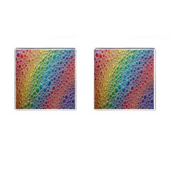 Bubbles Rainbow Colourful Colors Cufflinks (square) by Hannah976