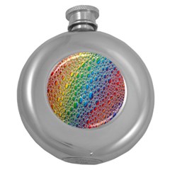 Bubbles Rainbow Colourful Colors Round Hip Flask (5 Oz)