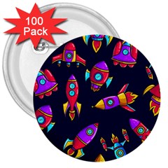 Space Patterns 3  Buttons (100 Pack) 