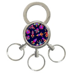 Space Patterns 3-ring Key Chain