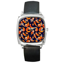 Space Patterns Pattern Square Metal Watch