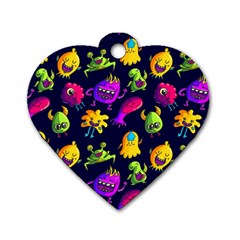 Space Patterns Dog Tag Heart (one Side)