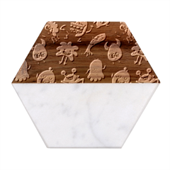 Space Patterns Marble Wood Coaster (hexagon) 