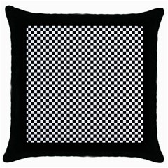 Black And White Checkerboard Background Board Checker Throw Pillow Case (black)