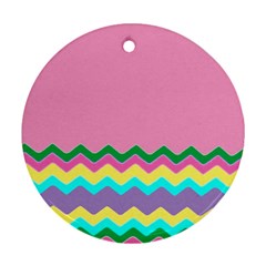 Easter Chevron Pattern Stripes Ornament (round)