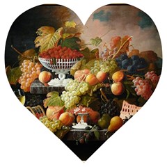 Abundance Of Fruit Severin Roesen Wooden Puzzle Heart by Hannah976