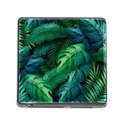 Tropical Green Leaves Background Memory Card Reader (square 5 Slot) by Hannah976