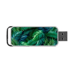 Tropical Green Leaves Background Portable Usb Flash (two Sides) by Hannah976
