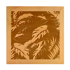 Tropical Green Leaves Background Wood Photo Frame Cube by Hannah976